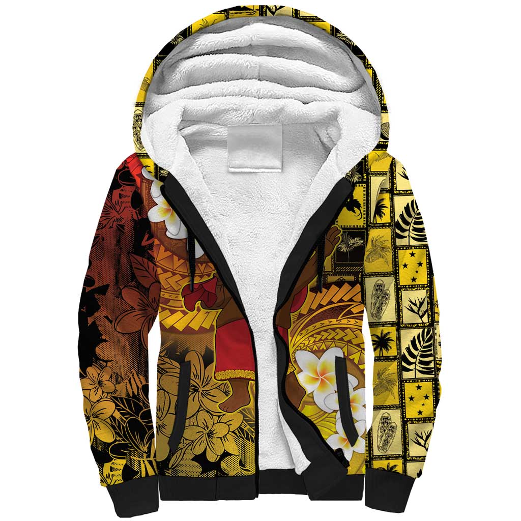 Papua New Guinea Retro Christmas Sherpa Hoodie Hamamas Krismas - Polynesian Pride