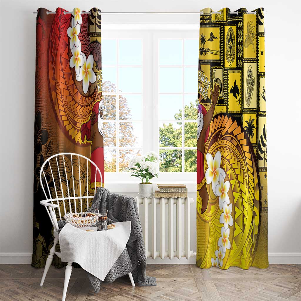 Papua New Guinea Retro Christmas Window Curtain Hamamas Krismas - Polynesian Pride