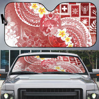 Tonga Christmas Auto Sun Shade Kilisimasi Fiefia Retro Style Red - Polynesian Pride