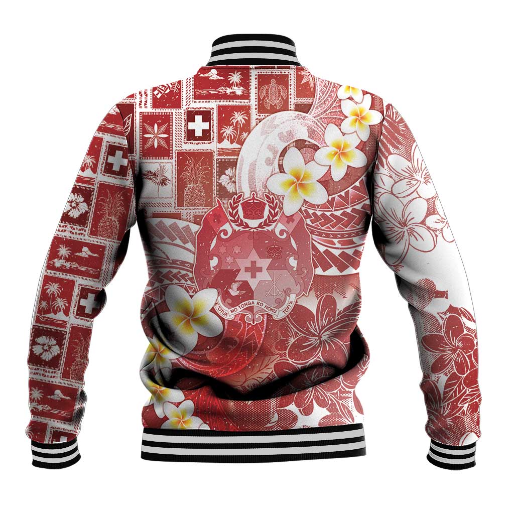 Tonga Christmas Baseball Jacket Kilisimasi Fiefia Retro Style Red - Polynesian Pride