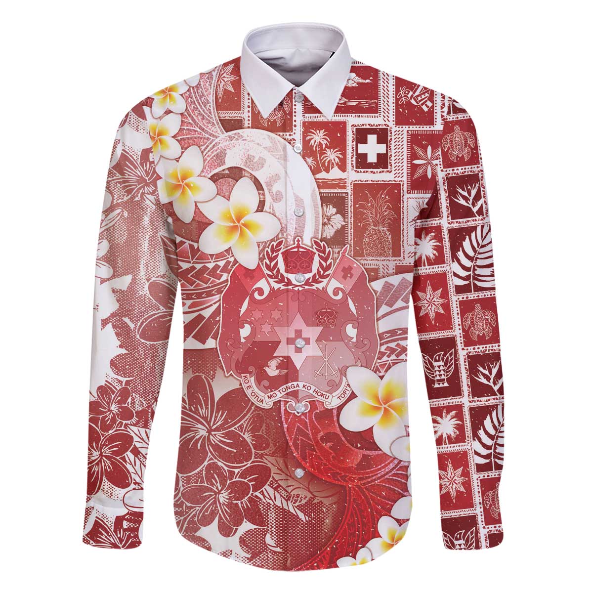 Tonga Christmas Family Matching Off The Shoulder Long Sleeve Dress and Hawaiian Shirt Kilisimasi Fiefia Retro Style Red - Polynesian Pride