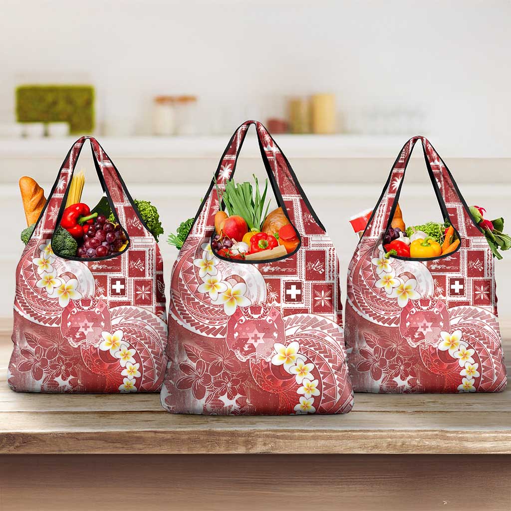 Tonga Christmas Grocery Bag Kilisimasi Fiefia Retro Style Red - Polynesian Pride