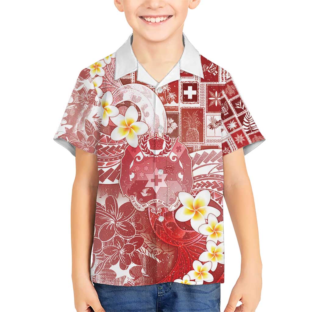 Tonga Christmas Kid Hawaiian Shirt Kilisimasi Fiefia Retro Style Red - Polynesian Pride
