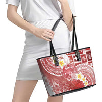 Tonga Christmas Leather Tote Bag Kilisimasi Fiefia Retro Style Red - Polynesian Pride