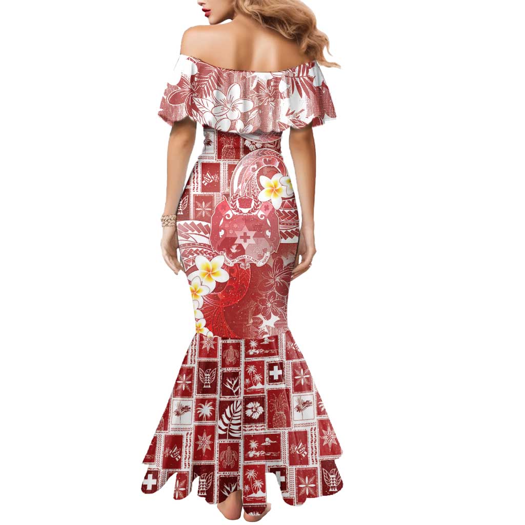 Tonga Christmas Mermaid Dress Kilisimasi Fiefia Retro Style Red - Polynesian Pride