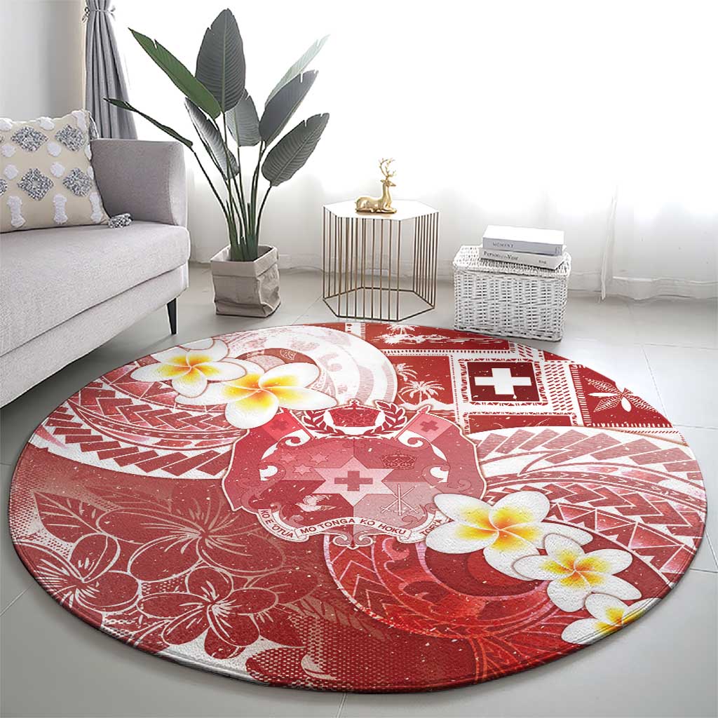 Tonga Christmas Round Carpet Kilisimasi Fiefia Retro Style Red - Polynesian Pride
