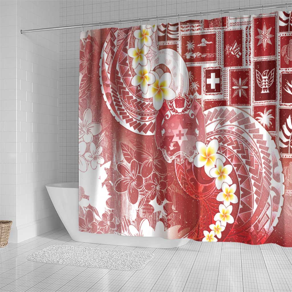 Tonga Christmas Shower Curtain Kilisimasi Fiefia Retro Style Red - Polynesian Pride