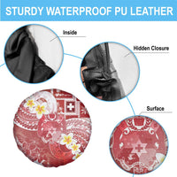 Tonga Christmas Spare Tire Cover Kilisimasi Fiefia Retro Style Red - Polynesian Pride