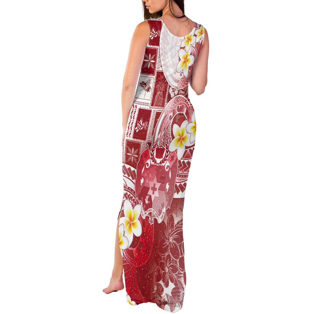 Tonga Christmas Tank Maxi Dress Kilisimasi Fiefia Retro Style Red - Polynesian Pride