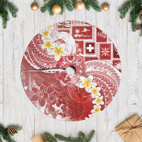 Tonga Christmas Tree Skirt Kilisimasi Fiefia Retro Style Red - Polynesian Pride