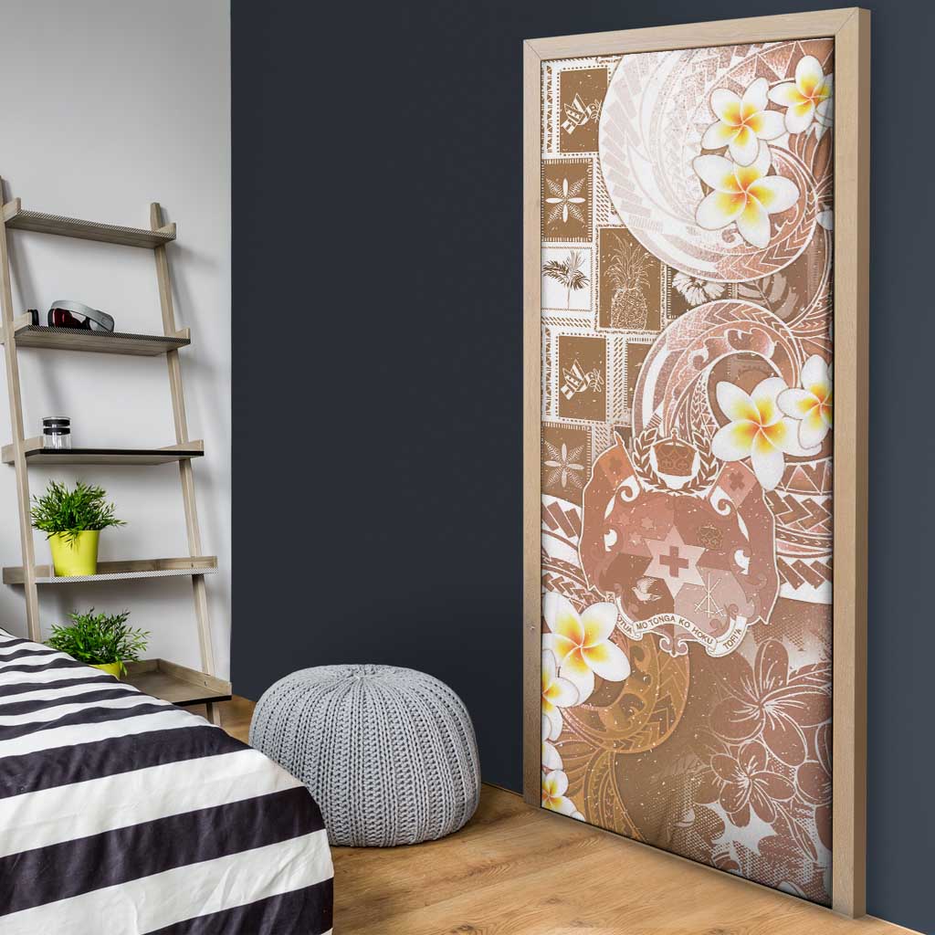 Tonga Christmas Door Cover Kilisimasi Fiefia Retro Style Brown - Polynesian Pride