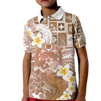 Tonga Christmas Kid Polo Shirt Kilisimasi Fiefia Retro Style Brown - Polynesian Pride