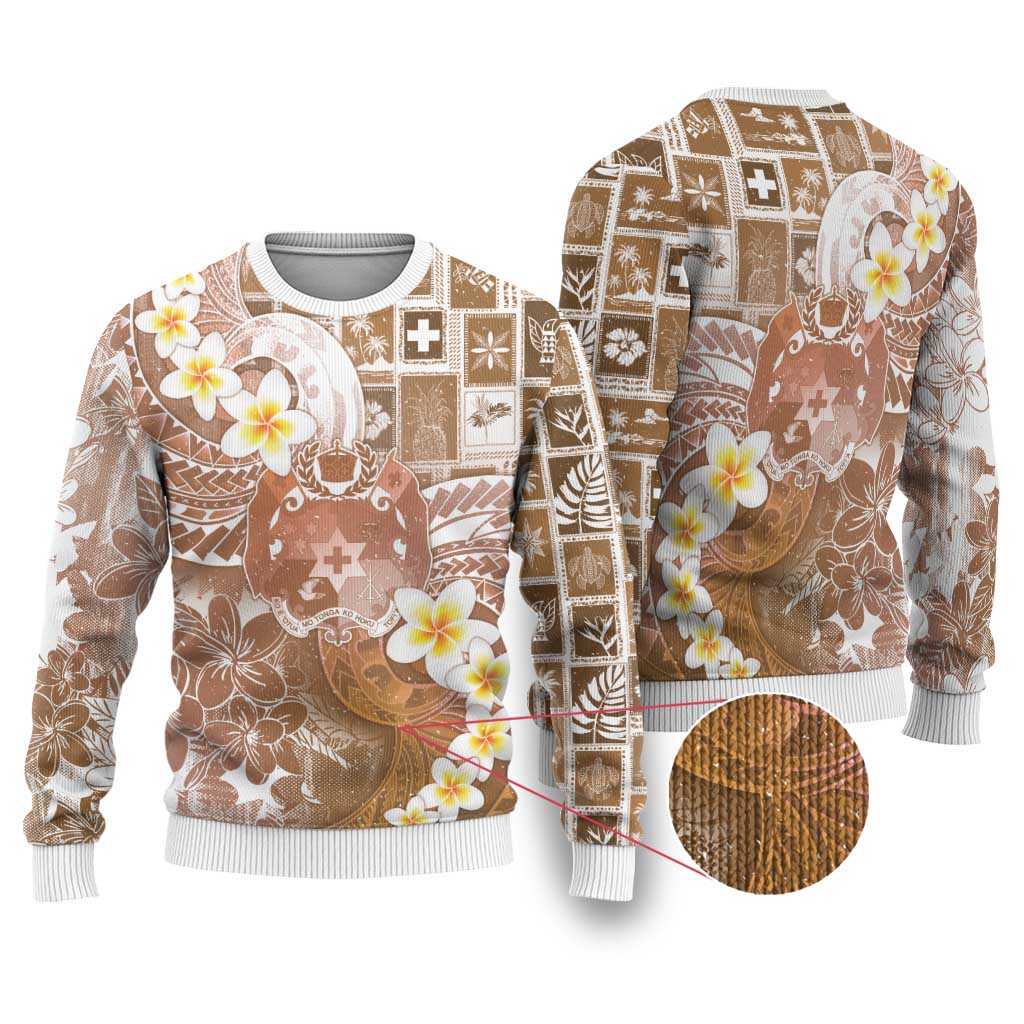 Tonga Christmas Ugly Christmas Sweater Kilisimasi Fiefia Retro Style Brown - Polynesian Pride