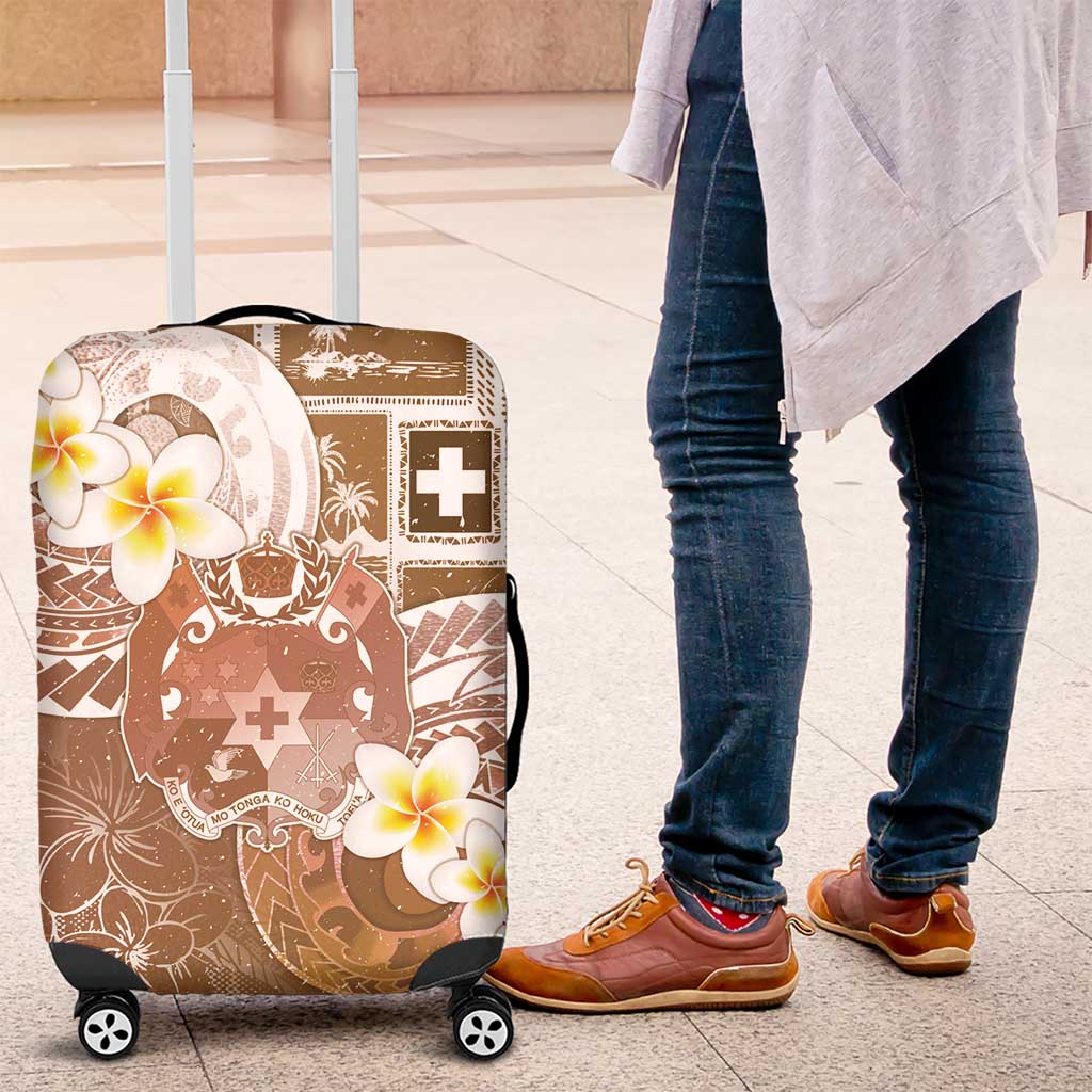 Tonga Christmas Luggage Cover Kilisimasi Fiefia Retro Style Brown - Polynesian Pride