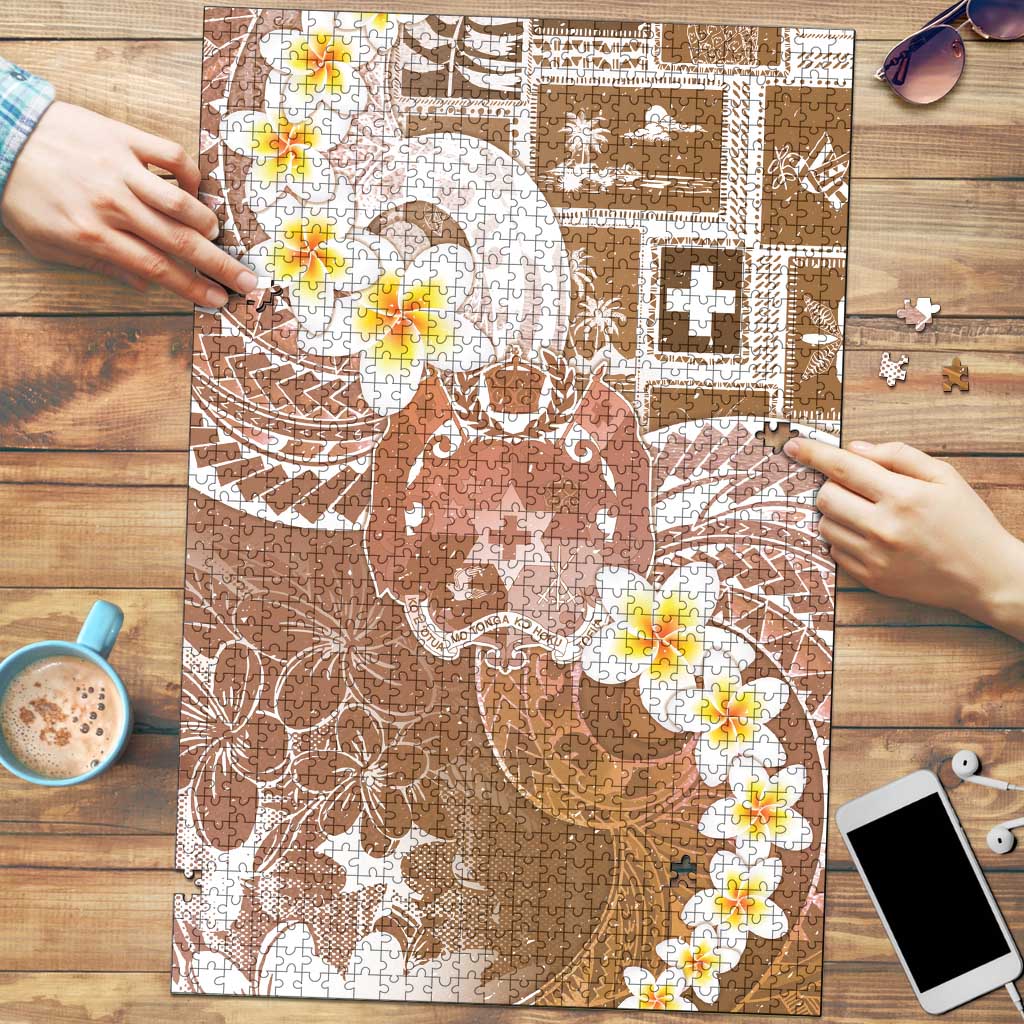 Tonga Christmas Puzzle Kilisimasi Fiefia Retro Style Brown - Polynesian Pride