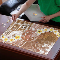 Tonga Christmas Puzzle Kilisimasi Fiefia Retro Style Brown - Polynesian Pride