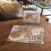 Tonga Christmas Puzzle Kilisimasi Fiefia Retro Style Brown - Polynesian Pride