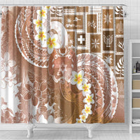 Tonga Christmas Shower Curtain Kilisimasi Fiefia Retro Style Brown - Polynesian Pride