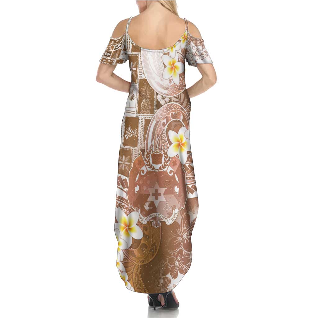 Tonga Christmas Summer Maxi Dress Kilisimasi Fiefia Retro Style Brown - Polynesian Pride