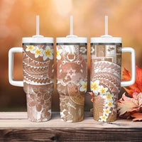 Tonga Christmas Tumbler With Handle Kilisimasi Fiefia Retro Style Brown - Polynesian Pride