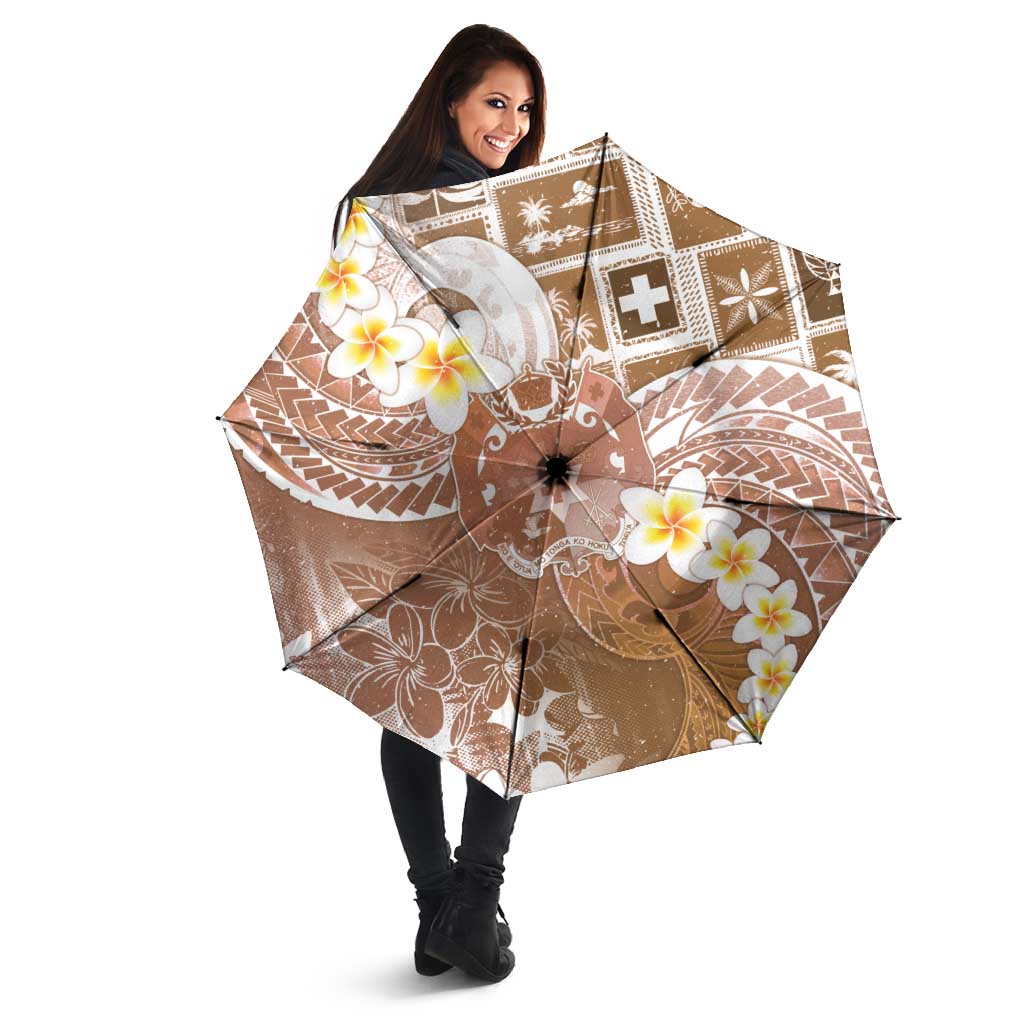 Tonga Christmas Umbrella Kilisimasi Fiefia Retro Style Brown - Polynesian Pride