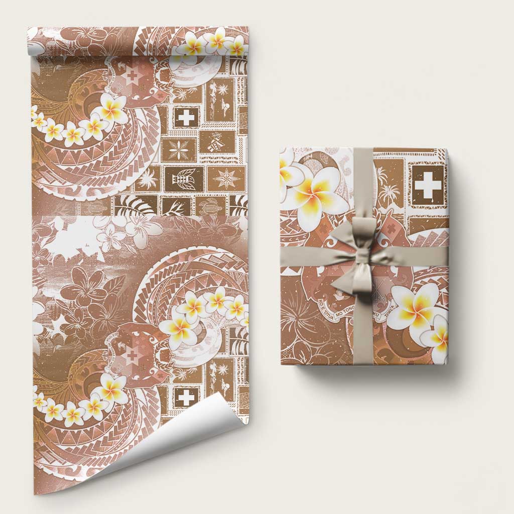 Tonga Christmas Wrapping Paper Kilisimasi Fiefia Retro Style Brown - Polynesian Pride