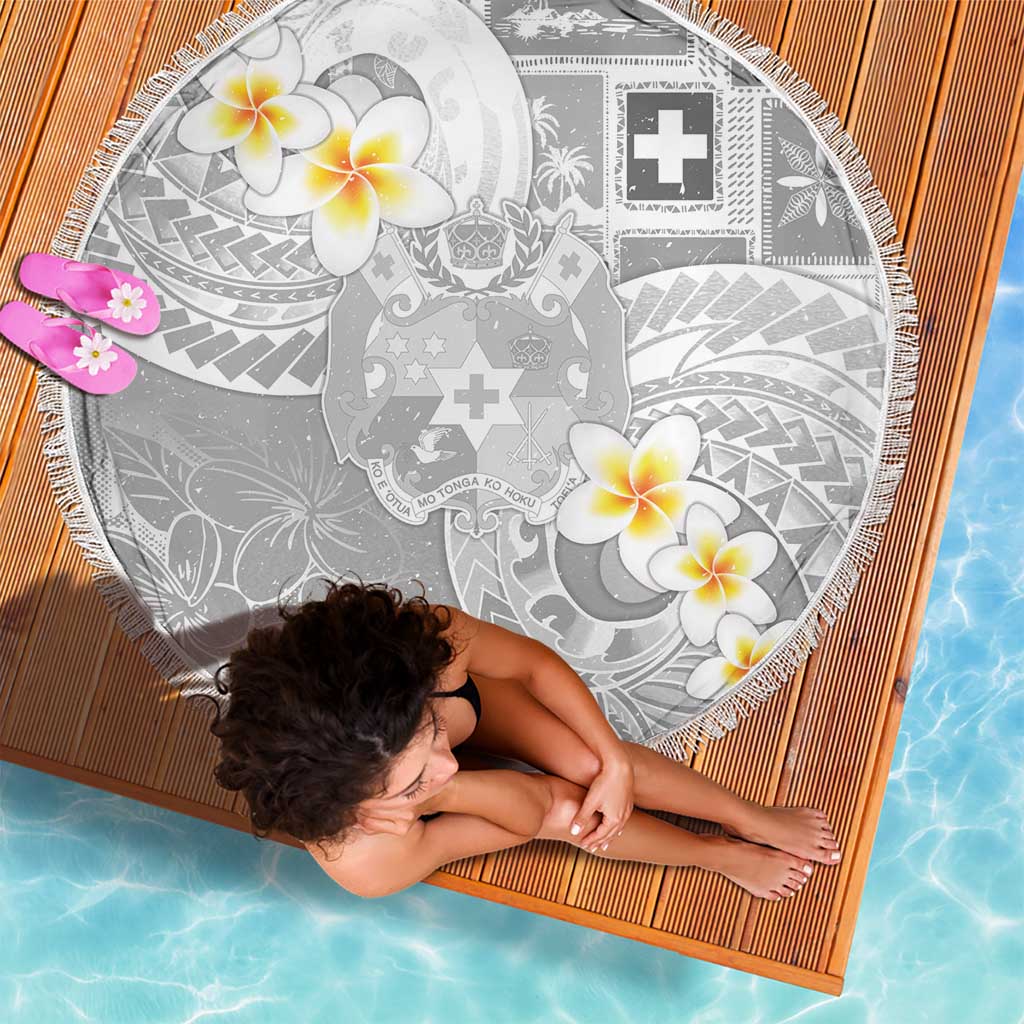 Tonga Christmas Beach Blanket Kilisimasi Fiefia Retro Style White - Polynesian Pride