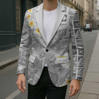 Tonga Christmas Blazer Kilisimasi Fiefia Retro Style White - Polynesian Pride