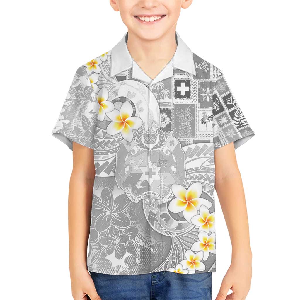 Tonga Christmas Family Matching Off Shoulder Short Dress and Hawaiian Shirt Kilisimasi Fiefia Retro Style White - Polynesian Pride