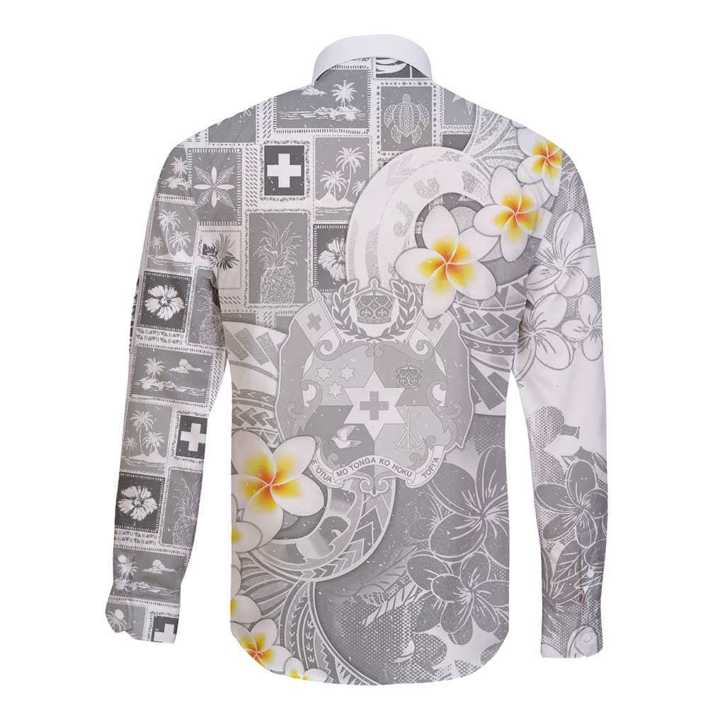 Tonga Christmas Long Sleeve Button Shirt Kilisimasi Fiefia Retro Style White - Polynesian Pride