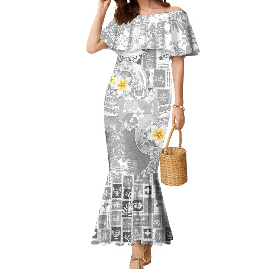 Tonga Christmas Mermaid Dress Kilisimasi Fiefia Retro Style White - Polynesian Pride