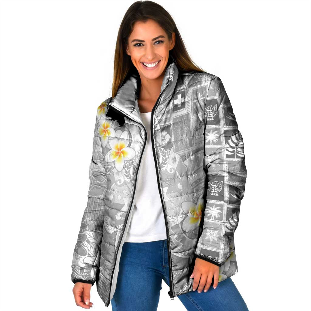 Tonga Christmas Padded Jacket Kilisimasi Fiefia Retro Style White - Polynesian Pride