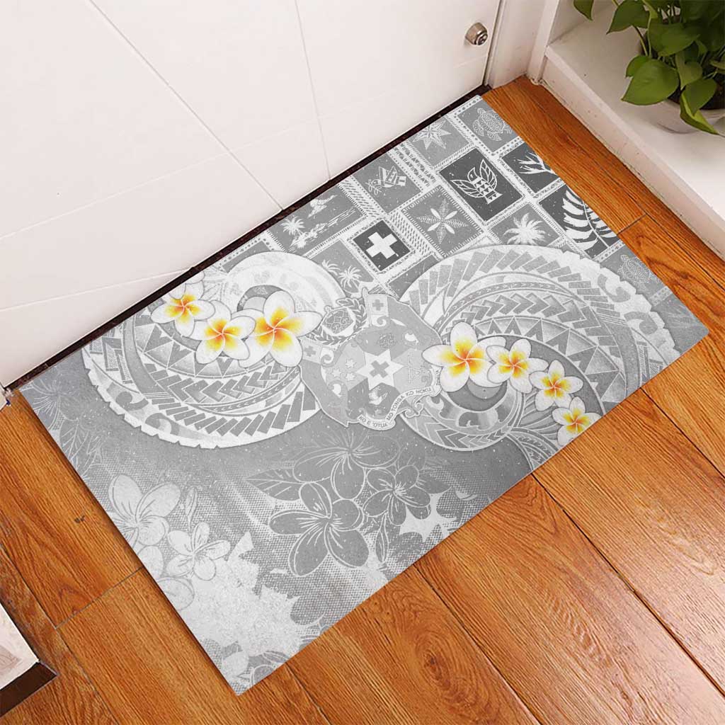 Tonga Christmas Rubber Doormat Kilisimasi Fiefia Retro Style White - Polynesian Pride