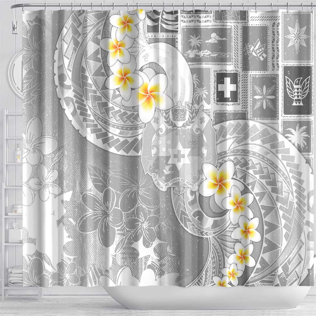 Tonga Christmas Shower Curtain Kilisimasi Fiefia Retro Style White - Polynesian Pride