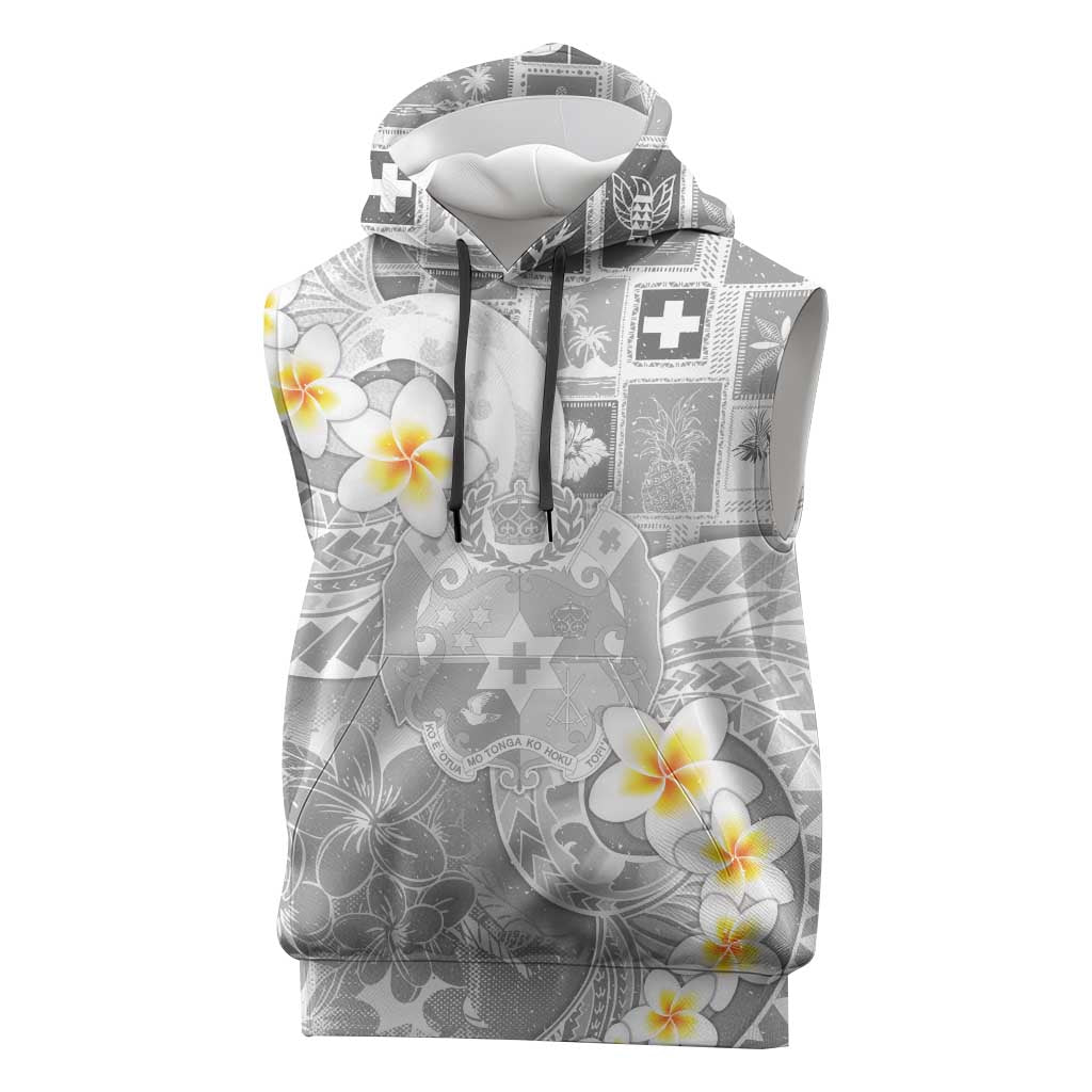 Tonga Christmas Sleeveless Hoodie Kilisimasi Fiefia Retro Style White - Polynesian Pride