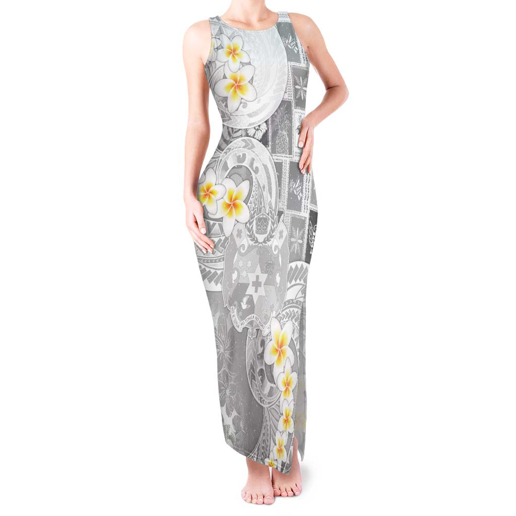 Tonga Christmas Tank Maxi Dress Kilisimasi Fiefia Retro Style White - Polynesian Pride