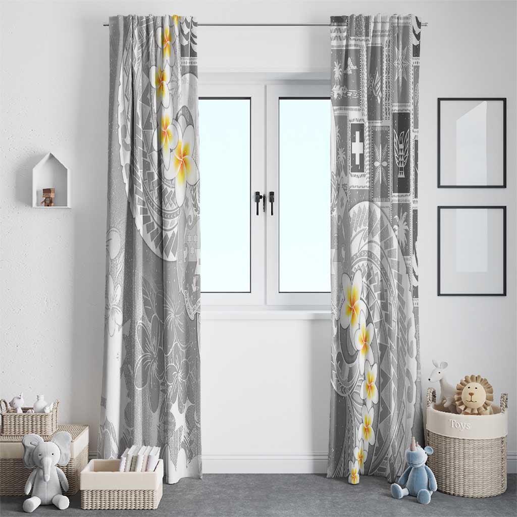 Tonga Christmas Window Curtain Kilisimasi Fiefia Retro Style White - Polynesian Pride