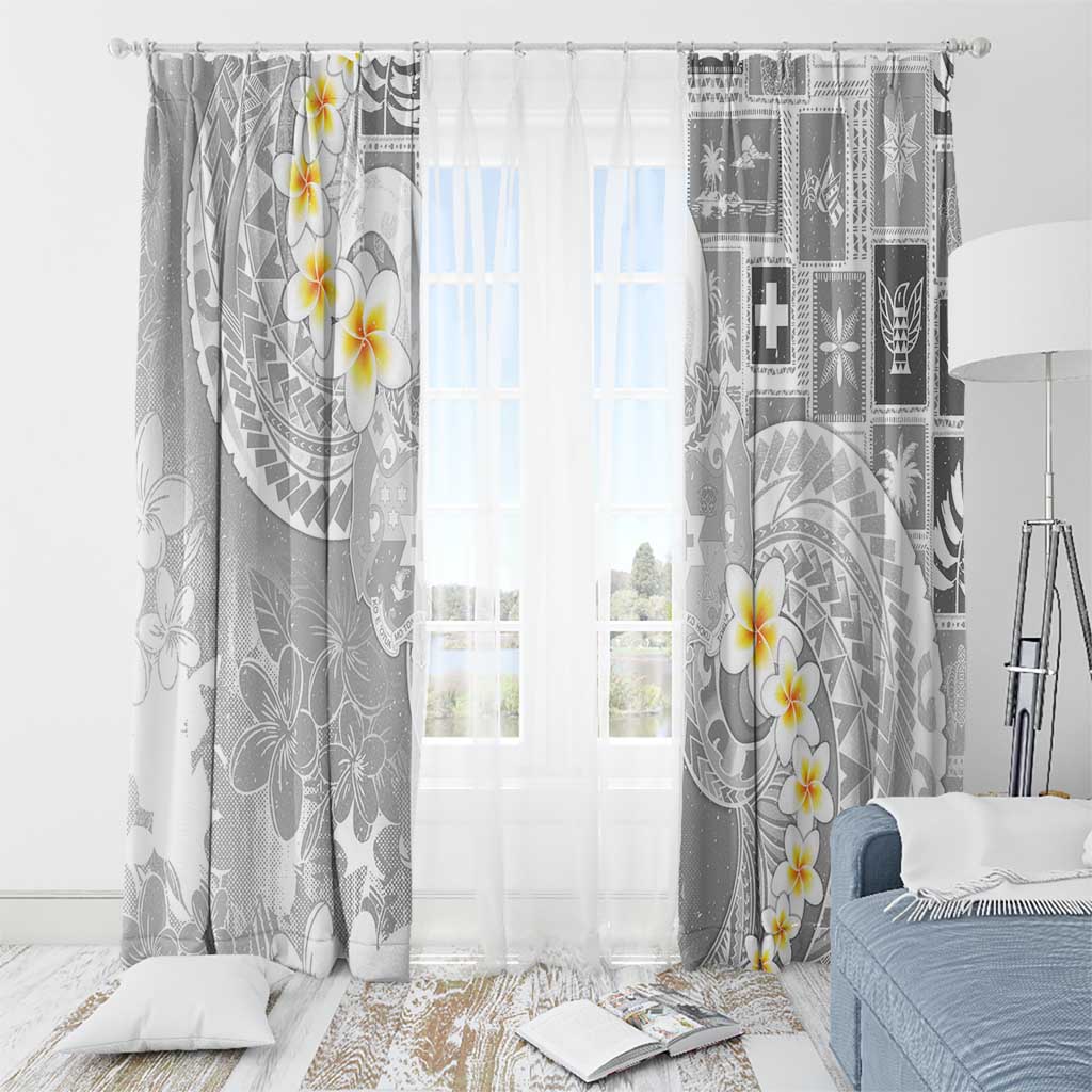 Tonga Christmas Window Curtain Kilisimasi Fiefia Retro Style White - Polynesian Pride