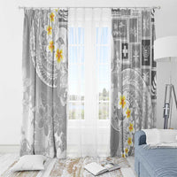 Tonga Christmas Window Curtain Kilisimasi Fiefia Retro Style White - Polynesian Pride