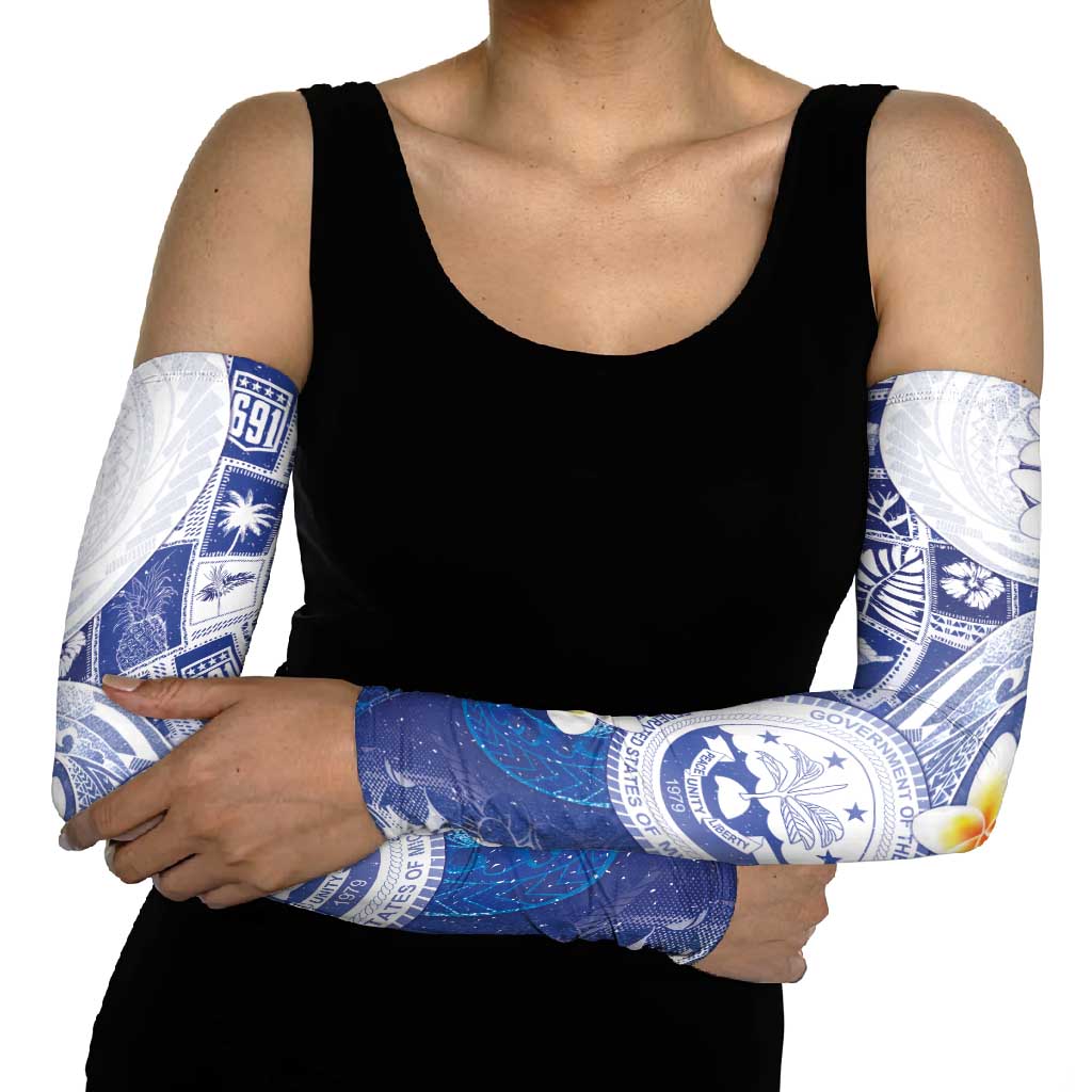 Federated States Of Micronesia Christmas Arm Sleeves Retro Style Bright Version - Polynesian Pride