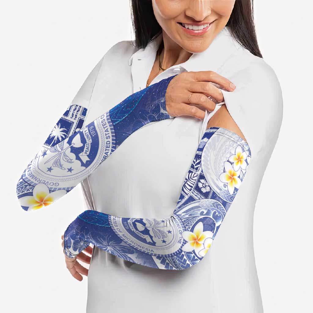 Federated States Of Micronesia Christmas Arm Sleeves Retro Style Bright Version - Polynesian Pride