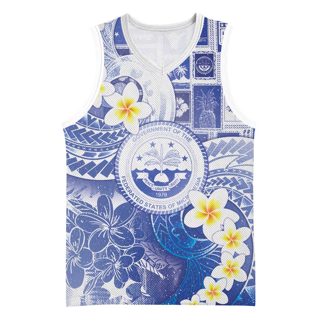 Federated States Of Micronesia Christmas Basketball Jersey Retro Style Bright Version - Polynesian Pride