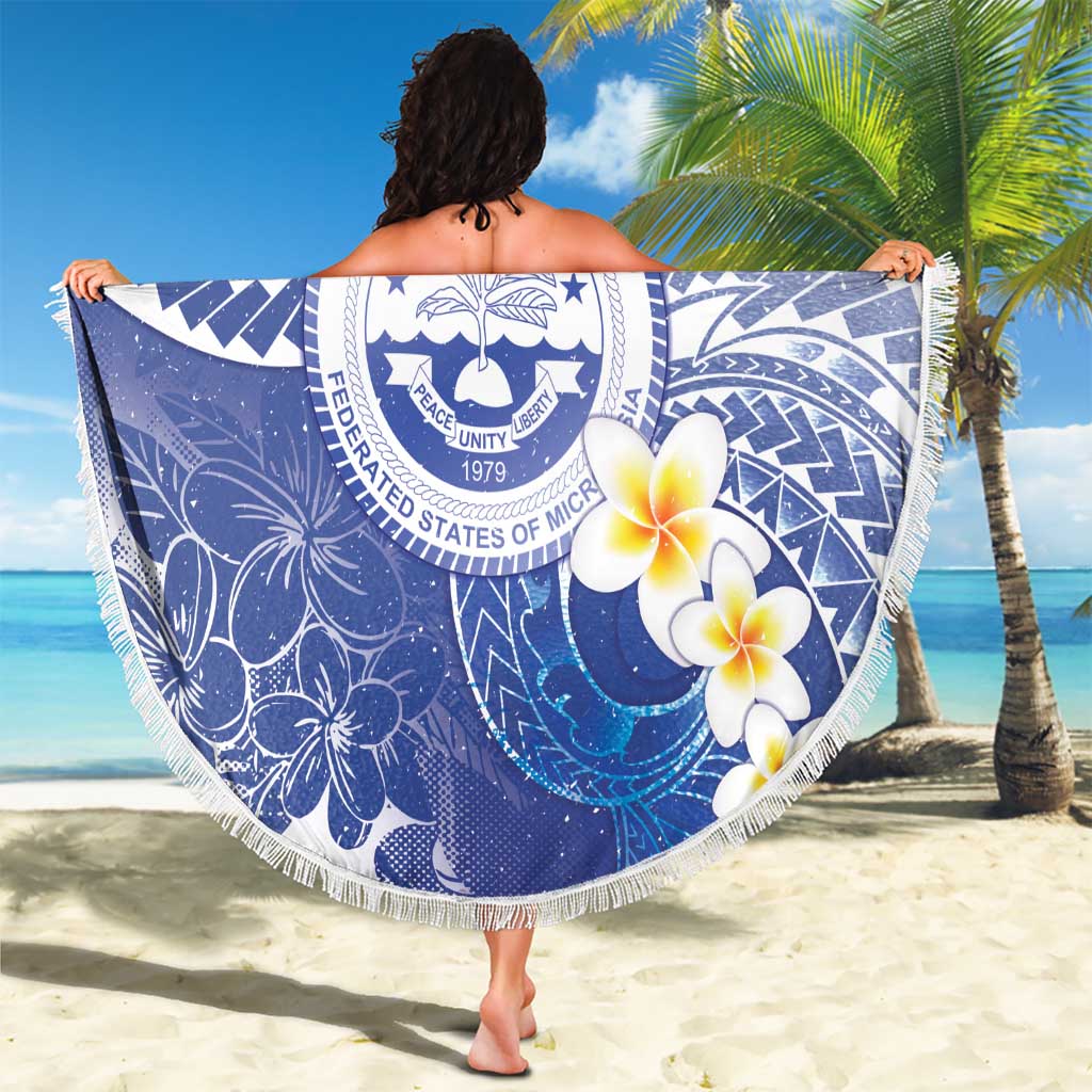 Federated States Of Micronesia Christmas Beach Blanket Retro Style Bright Version - Polynesian Pride