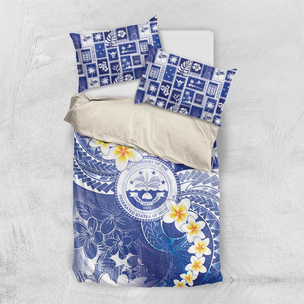 Federated States Of Micronesia Christmas Bedding Set Retro Style Bright Version - Polynesian Pride