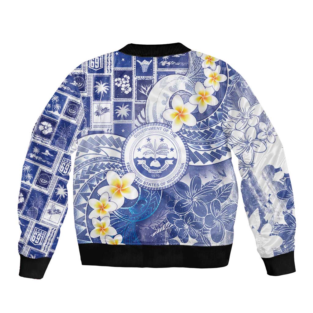 Federated States Of Micronesia Christmas Bomber Jacket Retro Style Bright Version - Polynesian Pride