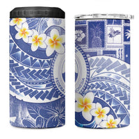 Federated States Of Micronesia Christmas 4 in 1 Can Cooler Tumbler Retro Style Bright Version - Polynesian Pride