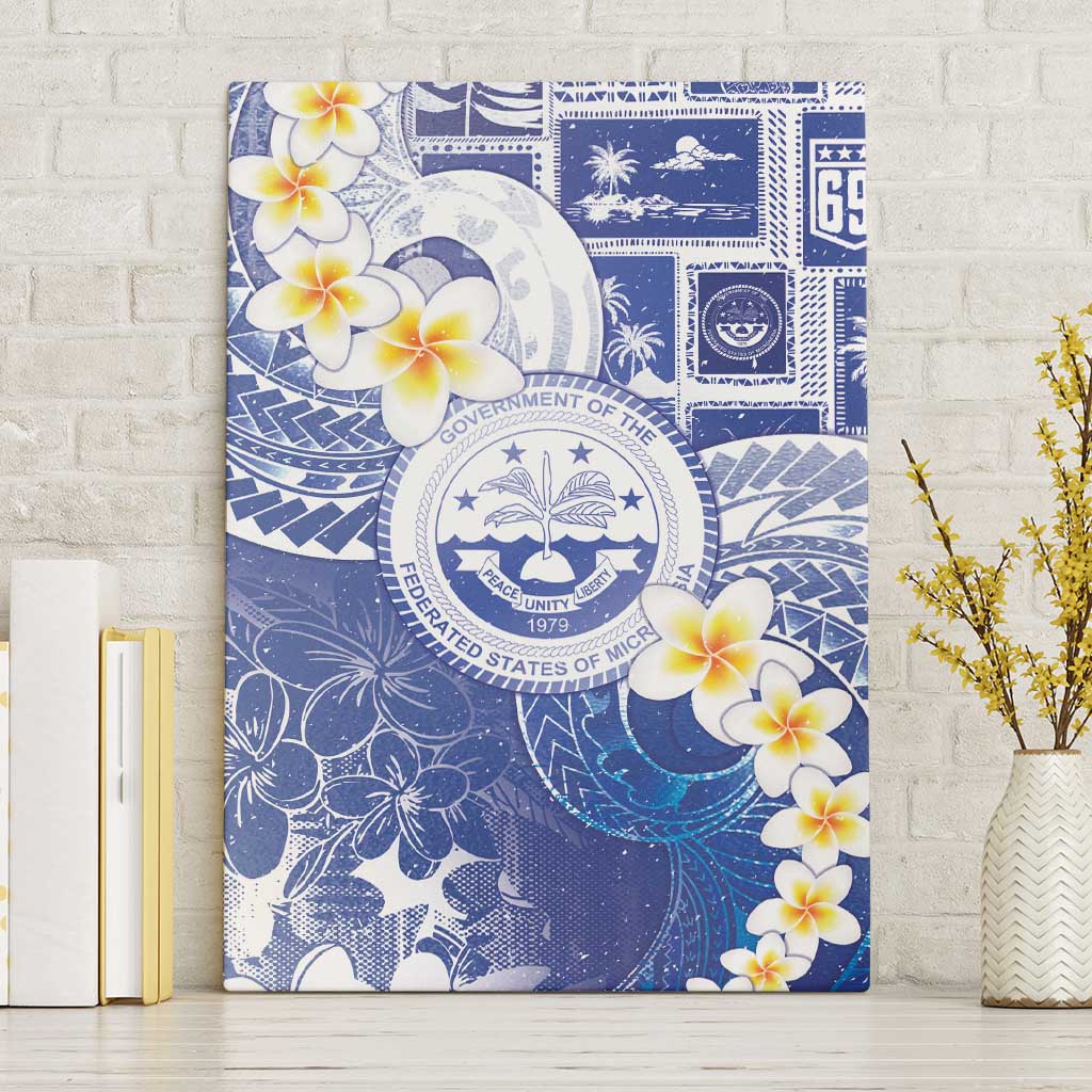 Federated States Of Micronesia Christmas Canvas Wall Art Retro Style Bright Version - Polynesian Pride