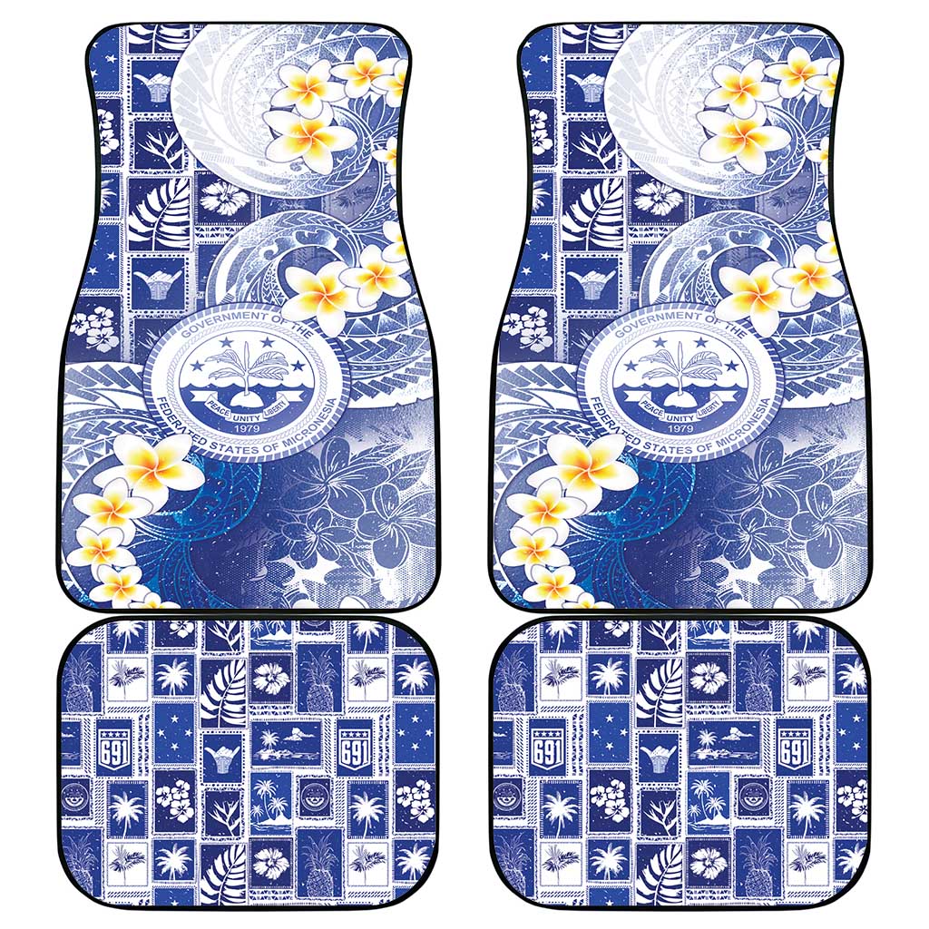 Federated States Of Micronesia Christmas Car Mats Retro Style Bright Version - Polynesian Pride
