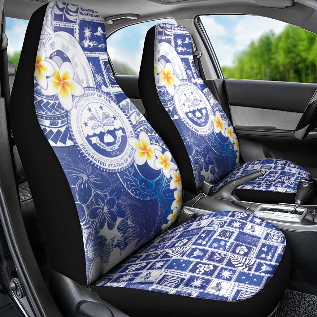 Federated States Of Micronesia Christmas Car Seat Cover Retro Style Bright Version - Polynesian Pride