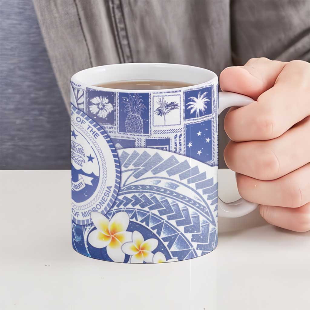 Federated States Of Micronesia Christmas Ceramic Mug Retro Style Bright Version - Polynesian Pride